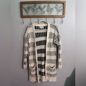 Sienna Sky Cardigan B&W Sweater.